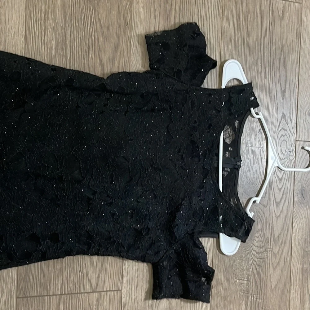 En Focus Studio Women's Black Lace Textured dress size 4 - Picture 2 of 9